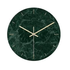 Green Round Glass Marble Printing Acrylic Wall Clock