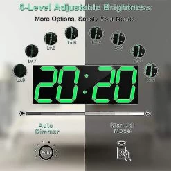 Digital LED Wall Clock, Oversize Wall Clock With Numbers, Remote Control Count Up/Countdown-XinHan