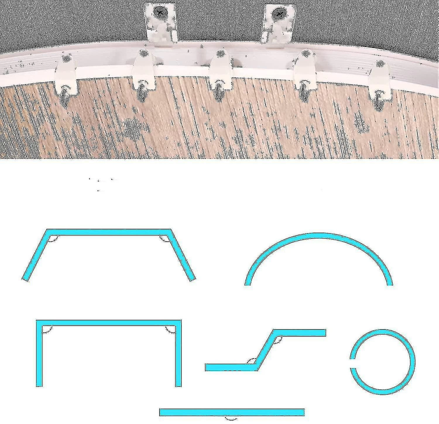 5 Meters Bendable Ceiling Curved Curtain Track Flexible Ceiling Curtain - Image 5