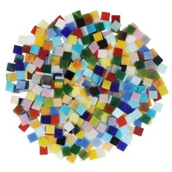 Creative Hobby Mosaic Tiles (600 Pcs/400g) - 1 X 1cm - Assorted Glass Mosaic Tiles For Home Decor, Frames, Flower Pots, Mirrors, Crafts