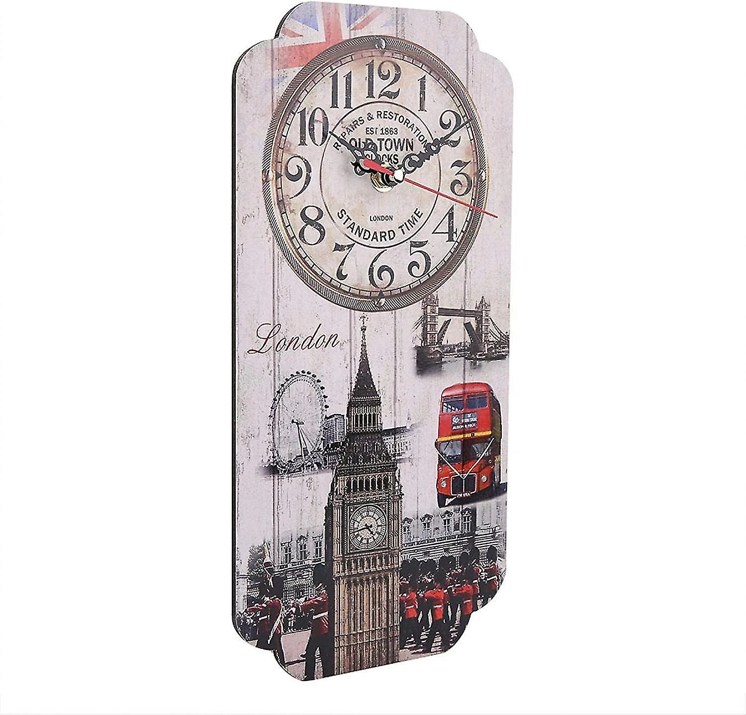 European Retro Rectangular Home Living Room Decoration Wall Clock Bar Decoration Clock For Home Office Bedroom Gift 1pc - Image 5