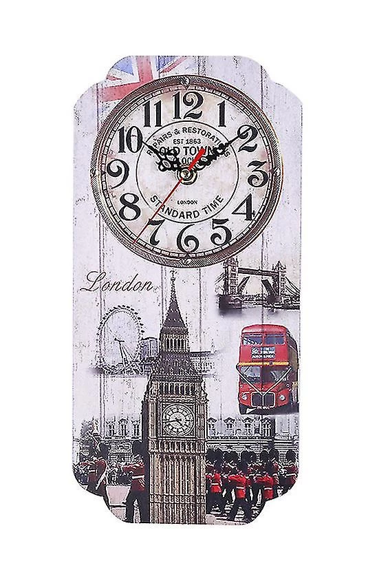 European Retro Rectangular Home Living Room Decoration Wall Clock Bar Decoration Clock For Home Office Bedroom Gift 1pc - Image 4