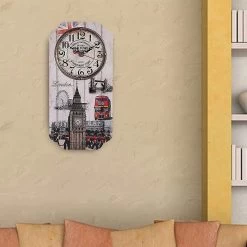 European Retro Rectangular Home Living Room Decoration Wall Clock Bar Decoration Clock For Home Office Bedroom Gift 1pc