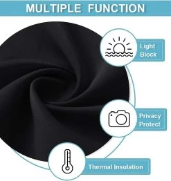 Blackout Door Curtain -Window Door Shades Thermal Insulated Light Block French Door Curtain Tie Up