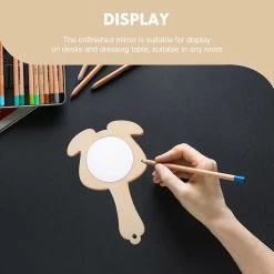 12Pcs Handcrafted Kids Mirrors Delicate Hand Mirrors Unfinished Mini Mirrors Craft Accessory