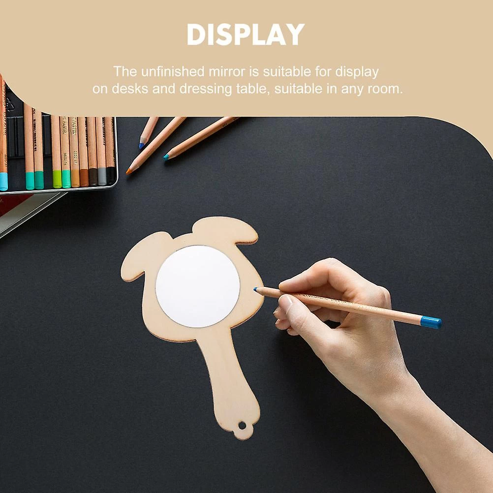 12Pcs Handcrafted Kids Mirrors Delicate Hand Mirrors Unfinished Mini Mirrors Craft Accessory