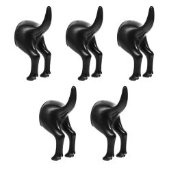 5pcs Dog Tail Coat Hooks Plastic Wall-Mounted Hat Hanger Hooks Towel Hooks