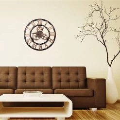 16 '' Retro Roman Style Silent Wooden Wall Clock For Bar, Cafe, Home (Roman Gold, 16 '')