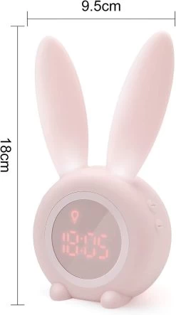 Kids Alarm Clock,Cute Rabbit Clock Wake Up Lght Kids Alarm Clock Creative Bedside Lam