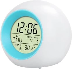 Children's Clock Toy - Round Wake-up Light With Bluetooth Speaker For Kids Boys Girls Bedroom Large