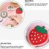 Lovely Mini Strawberry Creative Dress Girls Girl Mirror Rubber Cosmetic Portable Barber Type For Cartoon Makeup Vanity Men Hand Pink Outdoor Travel Ha