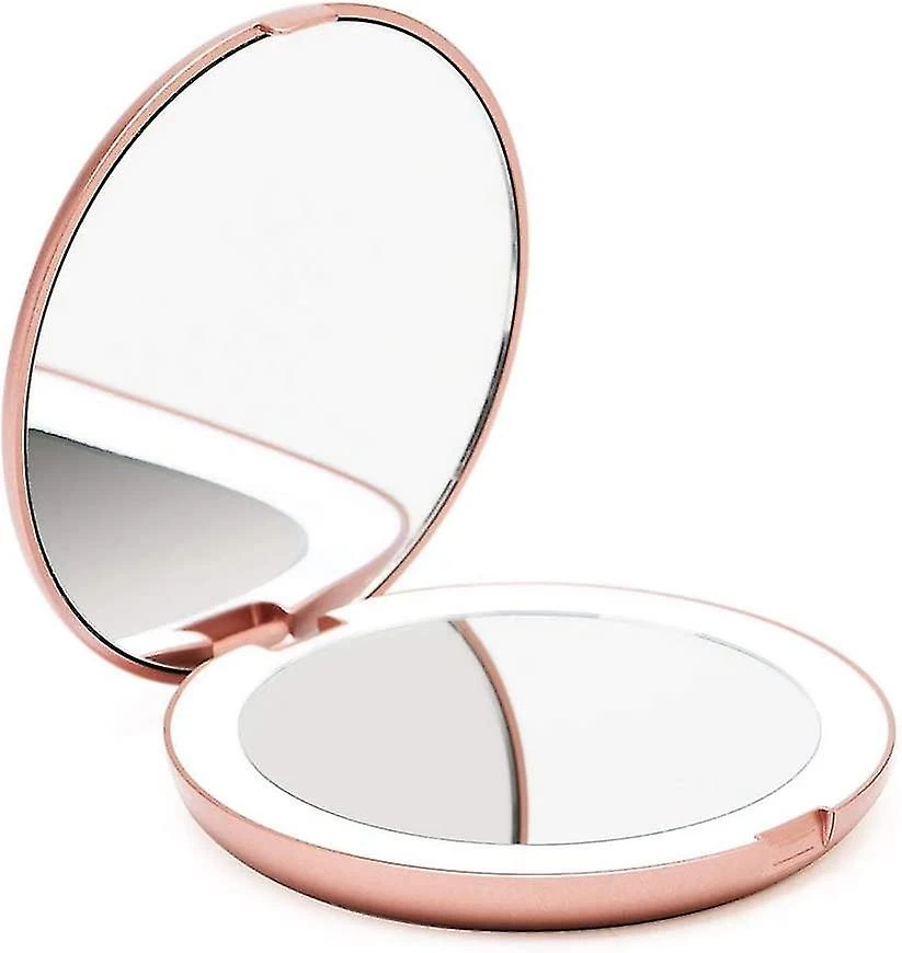 LED Miroir De Poche Lumineux, Grossissant 1x / 10x - Grand MiroirMain De Maquillage Avec Clairage Naturel, 12,7 Cm De Diamtre, Compact Et Portab - Image 4