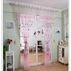 Flower Window Screens Door Balcony Curtain Panel Sheer FLYE246088