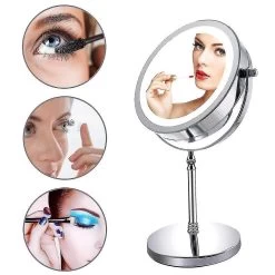 1x/10x Magnifying Lighted Makeup Mirror, 7 Inch Two Sided White Led