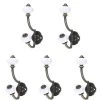 Retro Bronze Ceramic Coat Hooks, Pack Of 5 Pastoral Style Wall Hooks Hat Hooks Door Hooks