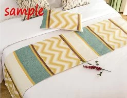 Gold Glit Nautical Anchors Bed Runner Bedding Scarf 50x240 Cm