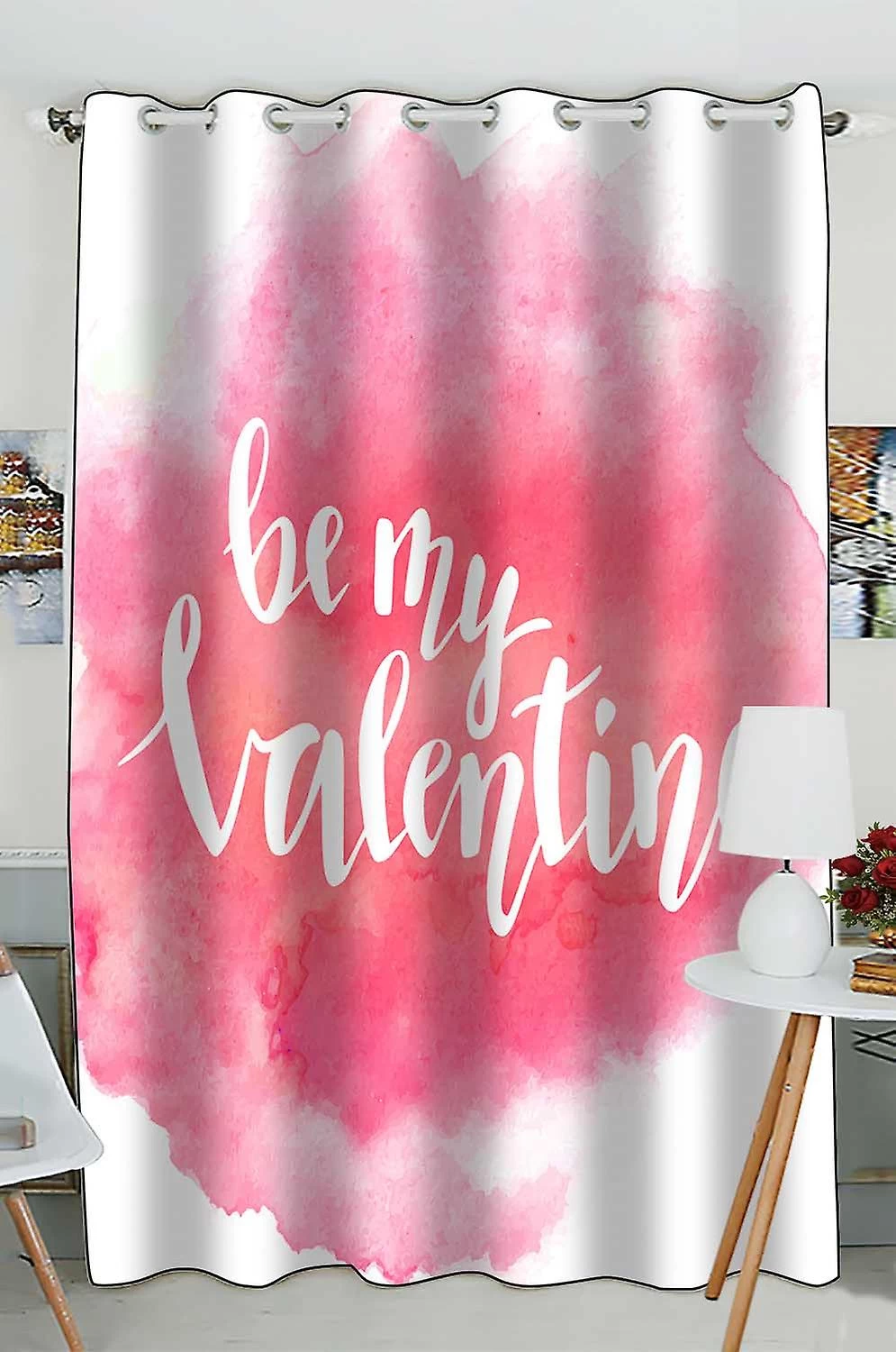 Happy Valentines Day Practical Heat Insulation Shading Window Curtain 130x210 Cm (one Piece) B--9885