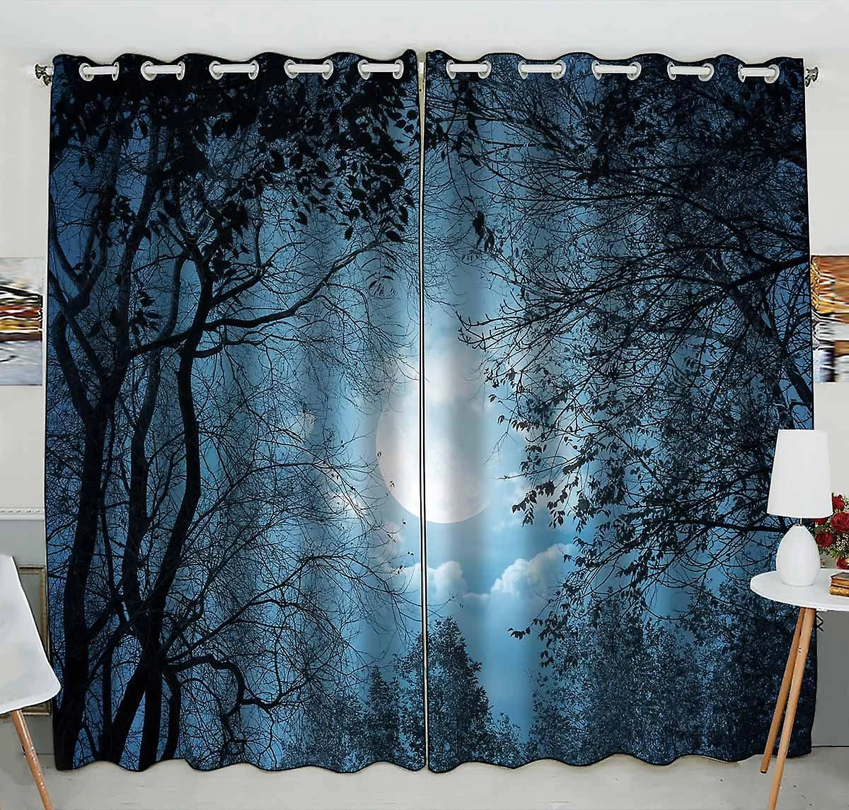 Moonlight Practical Heat Insulation Shading Window Curtain 130x210 Cm(two Piece)