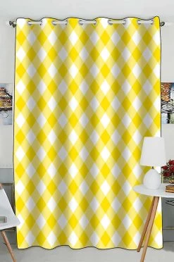 Tablecloth Yellow Diagonal Practical Heat Insulation Shading Window Curtain 130x210 Cm(one Piece)