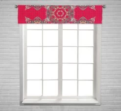 Damask Vintage Ornamental Window Curtain Valance Rod Pocket 30x130 Cm