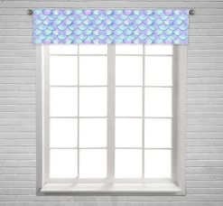 Fish Skin Window Curtain Valance Rod Pocket 30x130 Cm