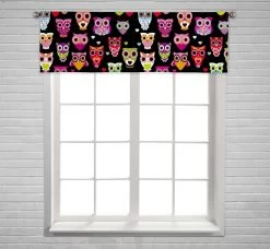 Cute Colourfull Owl Window Curtain Valance Rod Pocket 45x130 Cm