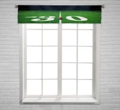 Football Field Night Stadium Lights Window Curtain Valance Rod Pocket 30x130 Cm