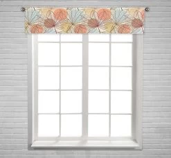 Autumn Leaves In A Retro Style Window Curtain Valance Rod Pocket 30x130 Cm