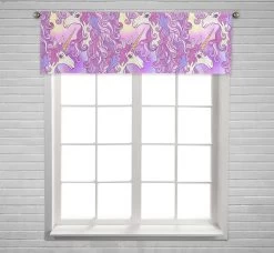Unicorn Window Curtain Valance Rod Pocket 45x130 Cm B--12628
