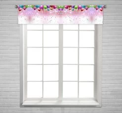 Background Wth Confetti Streamers Window Curtain Valance Rod Pocket 30x130 Cm