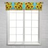 Sunflowers Painting Window Curtain Valance Rod Pocket 30x130 Cm