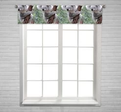 Curious Koala Window Curtain Valance Rod Pocket 30x130 Cm