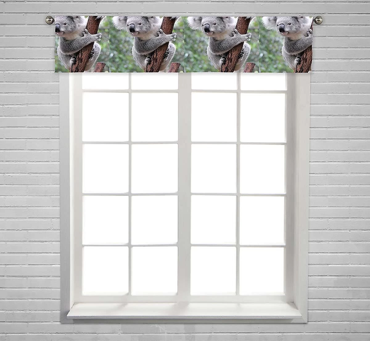 Curious Koala Window Curtain Valance Rod Pocket 30x130 Cm