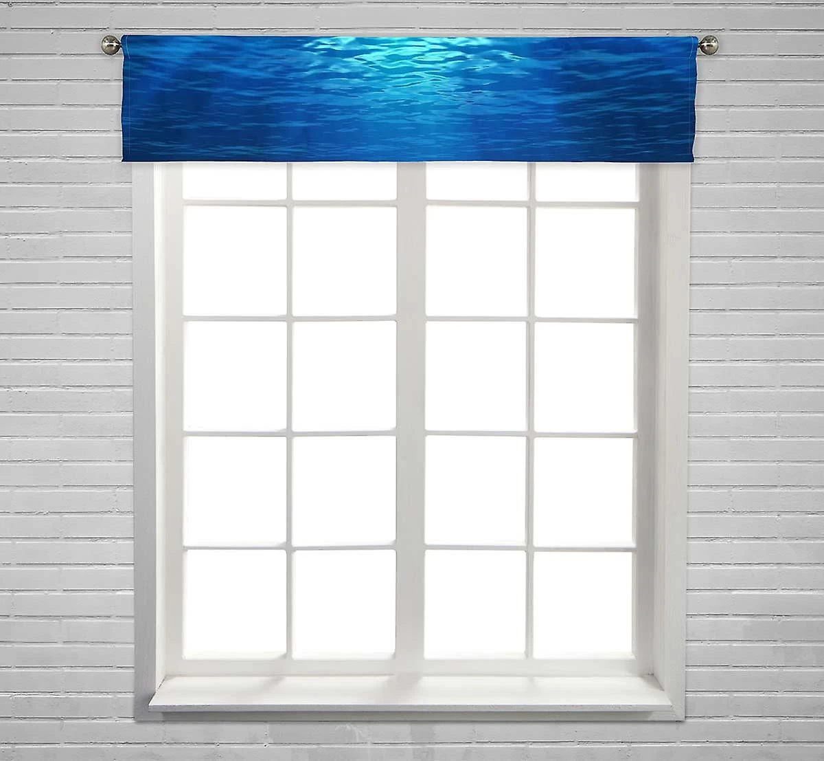 Underwater View With Sandy Seabed Window Curtain Valance Rod Pocket 30x130 Cm