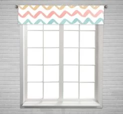 Painted Stripes Pattern Chevron Window Curtain Valance Rod Pocket 30x130 Cm