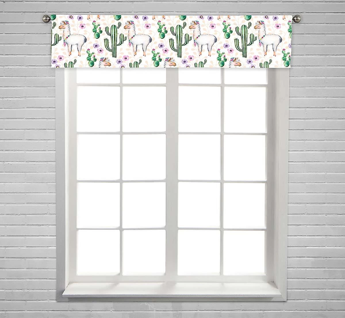 Texture Cactus Plants Flowers Window Curtain Valance Rod Pocket 30x130 Cm