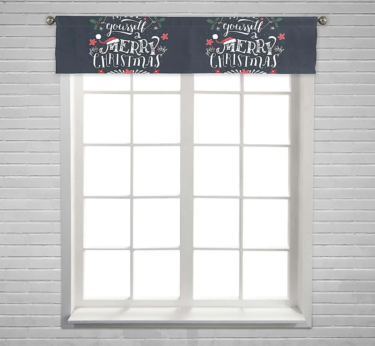 Have Yourself A Merry Christmas Window Curtain Valance Rod Pocket 30x130 Cm