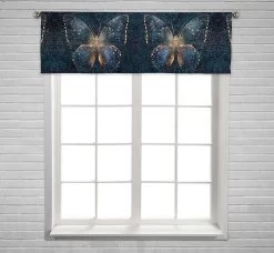 Color Butterfly Window Curtain Valance Rod Pocket 45x130 Cm