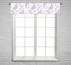 Lavender Flowers Texture Romantic Window Curtain Valance Rod Pocket 30x130 Cm