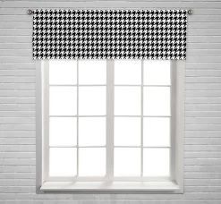 Houndstooth Window Curtain Valance Rod Pocket 45x130 Cm