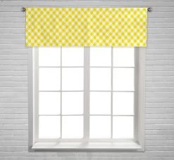 Tablecloth Yellow Diagonal Window Curtain Valance Rod Pocket 45x130 Cm