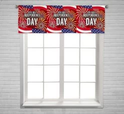 Independence Day Banner Window Curtain Valance Rod Pocket 45x130 Cm