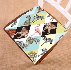 Tropical Animals Jungle Zebrapink Flamingo Tiger Lion Chair Pads Chair Mat Seat Cushion Chair Cushion Floor Cushion 50x50 Cm