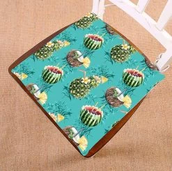 Cocktail Fruit Pineapple Coconut Watermelon Leaves Chair Pads Chair Mat Seat Cushion Chair Cushion Floor Cushion 45x45 Cm