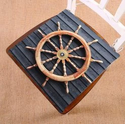 Old Trawler Steering Wheel Made Of Hardwood Chair Pads Chair Mat Seat Cushion Chair Cushion Floor Cushion 50x50 Cm