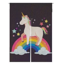 Unicorn And Rainbow Door Curtain Window Cover Home Decor Hanging Curtain 85x120 Cm