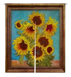 Sunflowers Door Curtain Window Cover Home Decor Hanging Curtain 105x120 Cm B--29590