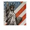 Staue Of Liberty With American Flag Door Curtain Window Cover Home Decor Hanging Curtain 85x90 Cm