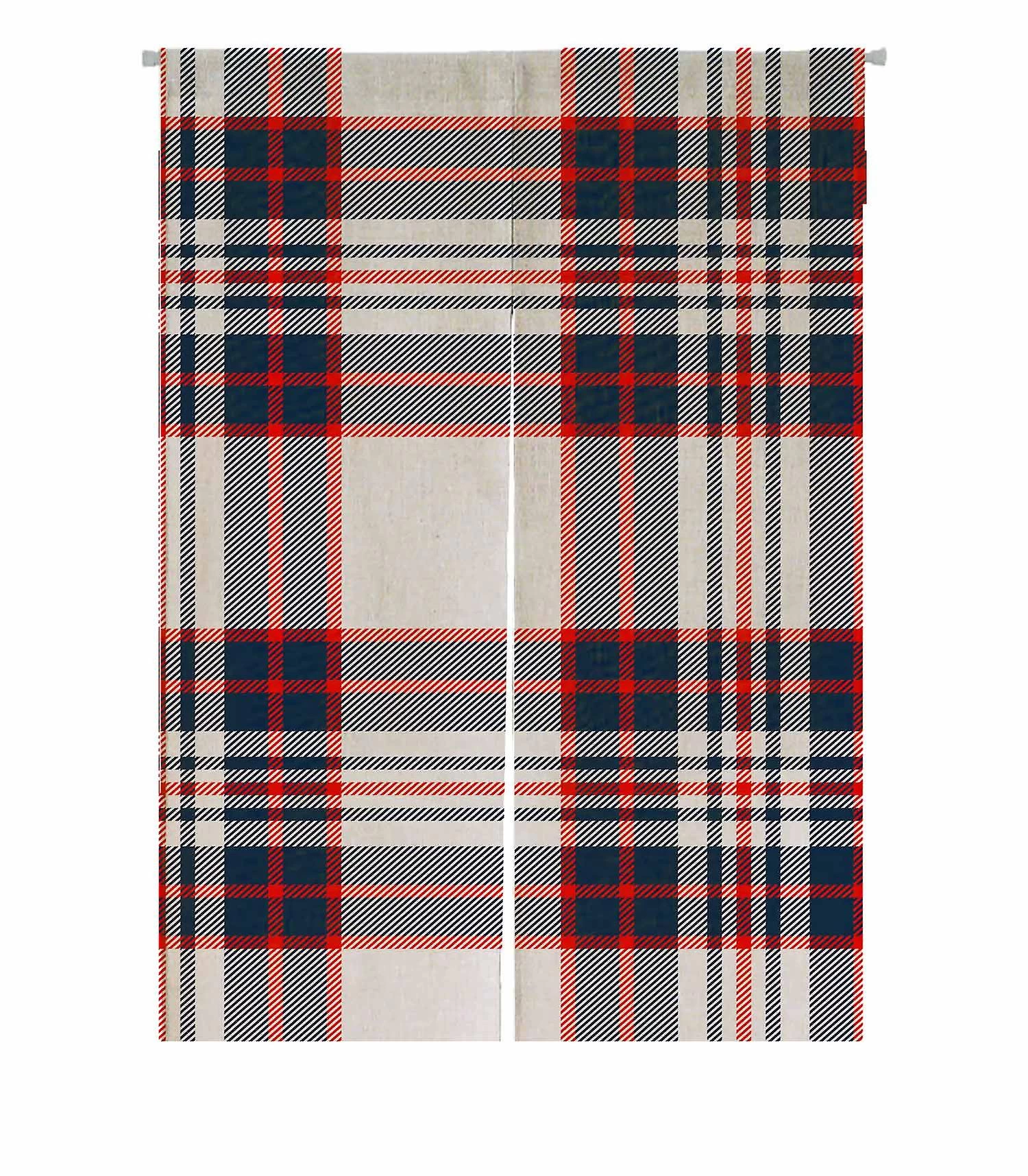 Tartan Checkered British Fabric Pattern Door Curtain Window Cover Home Decor Hanging Curtain 85x120 Cm