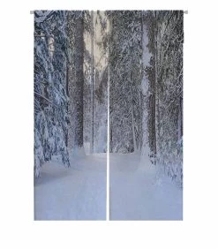 Snow Covered Tree Yosemite Door Curtain Window Cover Home Decor Hanging Curtain 85x120 Cm